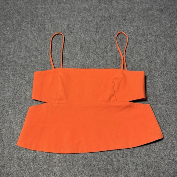 Zara Tops - Zara Side Cut Out Crop Top Cami Tank Size S Orange Preppy Boho City Festival